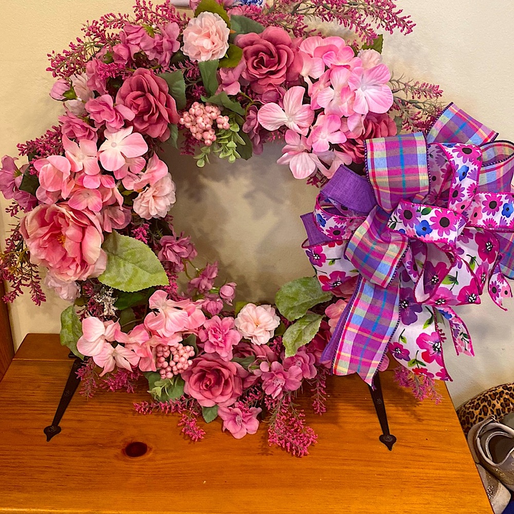 Spring floral wreath
